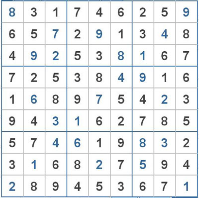 Mời các bạn thử sức với ô số Sudoku 2302 mức độ Khó 1