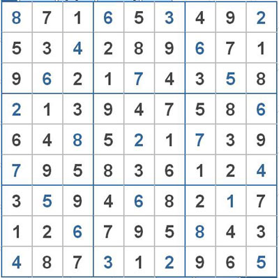 Mời các bạn thử sức với ô số Sudoku 2308 mức độ Khó 1