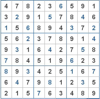 Mời các bạn thử sức với ô số Sudoku 2311 mức độ Khó 1