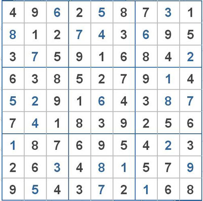 Mời các bạn thử sức với ô số Sudoku 2318 mức độ Khó 1
