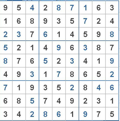 Mời các bạn thử sức với ô số Sudoku 2321 mức độ Rất khó 1
