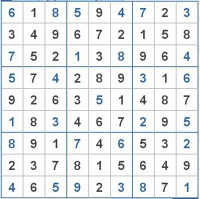 Mời các bạn thử sức với ô số Sudoku 2330 mức độ Khó 1