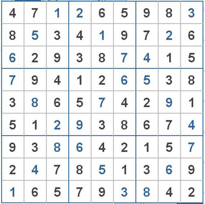 Mời các bạn thử sức với ô số Sudoku 2342 mức độ Rất khó 1