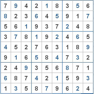 Mời các bạn thử sức với ô số Sudoku 2348 mức độ Khó 1