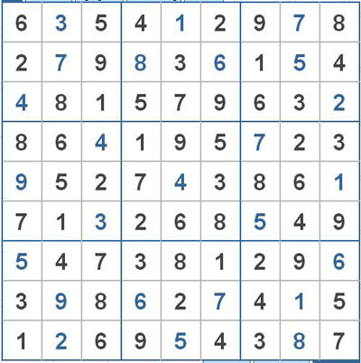Mời các bạn thử sức với ô số Sudoku 2353 mức độ Khó 1