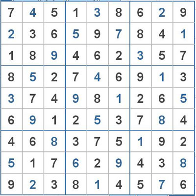 Mời các bạn thử sức với ô số Sudoku 2355 mức độ Khó 1
