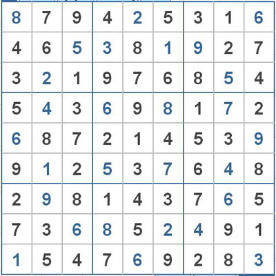 Mời các bạn thử sức với ô số Sudoku 2357 mức độ Khó 1