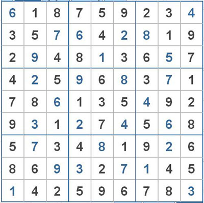 Mời các bạn thử sức với ô số Sudoku 2363 mức độ Rất khó 1