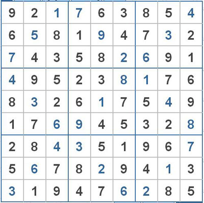 Mời các bạn thử sức với ô số Sudoku 2372 mức độ Khó 1