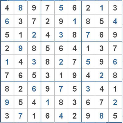 Mời các bạn thử sức với ô số Sudoku 2378 mức độ Khó 1