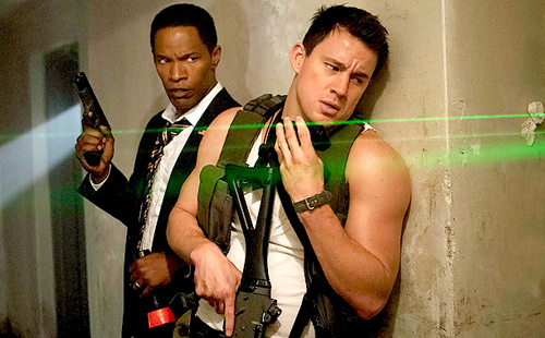 Channing Tatum (John Cale) và Jamie Foxx (Tổng thống James Sawyer) trong phim Giải cứu Nhà Trắng - d