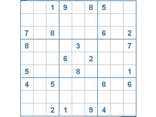 Mời các bạn thử sức với ô số Sudoku 2399 mức độ Khó