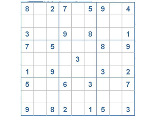 Mời các bạn thử sức với ô số Sudoku 2405 mức độ Rất Khó