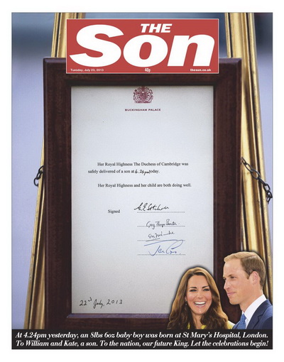 Báo Anh đổi tên vì đứa bé hoàng gia