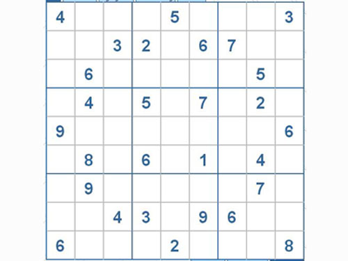 Mời các bạn thử sức với ô số Sudoku 2417 mức độ Khó d