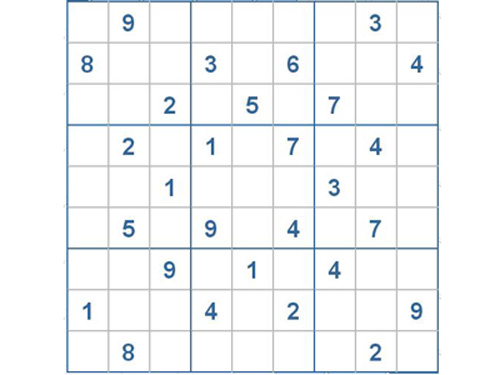 Mời các bạn thử sức với ô số Sudoku 2423 mức độ Khó d