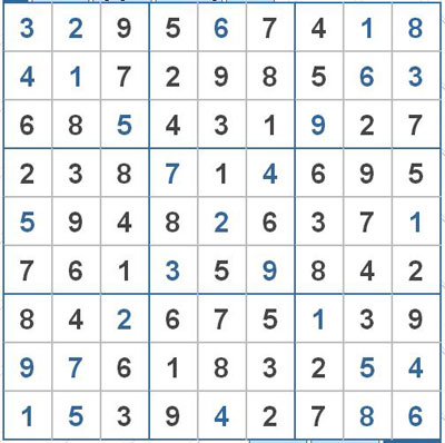 Mời các bạn thử sức với ô số Sudoku 2416 mức độ Khó 1