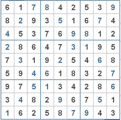 Mời các bạn thử sức với ô số Sudoku 2419 mức độ Rất khó 1