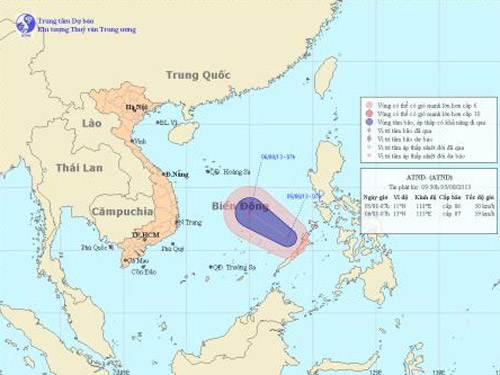 Lại xuất hiện áp thấp nhiệt đới trên biển Đông