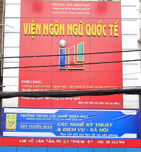 Trụ sở hoạt động của Viện Ngôn ngữ quốc tế iLi trên đường Võ Văn Tần, Q.3, TP.HCM  