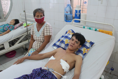 Bệnh nhân Lê Văn Giang đang điều trị tại Bệnh viện Lao và phổi TP.Cần Thơ