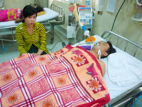 Anh Nguyễn Văn Ngọc rất nguy kịch đến tính mạng đang điều trị tại bệnh viện