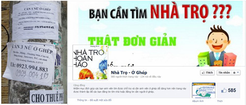 Nhu cầu tìm người ở ghép khá cao, thậm chí có cả những trang mạng lập ra để chuyên rao dịch vụ này - d