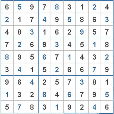 Mời các bạn thử sức với ô số Sudoku 2442 mức độ Khó 1