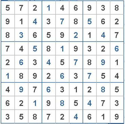 Mời các bạn thử sức với ô số Sudoku 2445 mức độ Khó 1