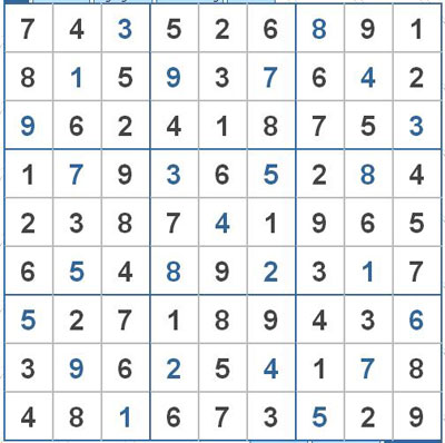 Mời các bạn thử sức với ô số Sudoku 2456 mức độ Khó 1