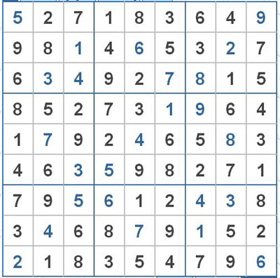 Mời các bạn thử sức với ô số Sudoku 2460 mức độ Khó 1
