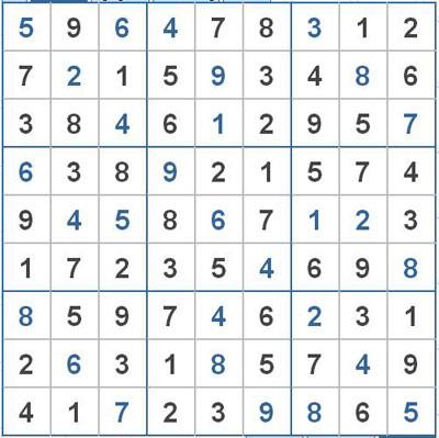 Mời các bạn thử sức với ô số Sudoku 2462 mức độ Khó 1