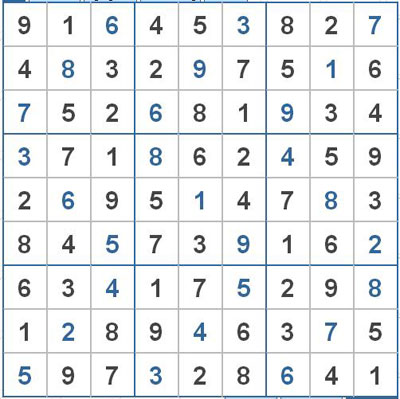 Mời các bạn thử sức với ô số Sudoku 2466 mức độ Khó 1