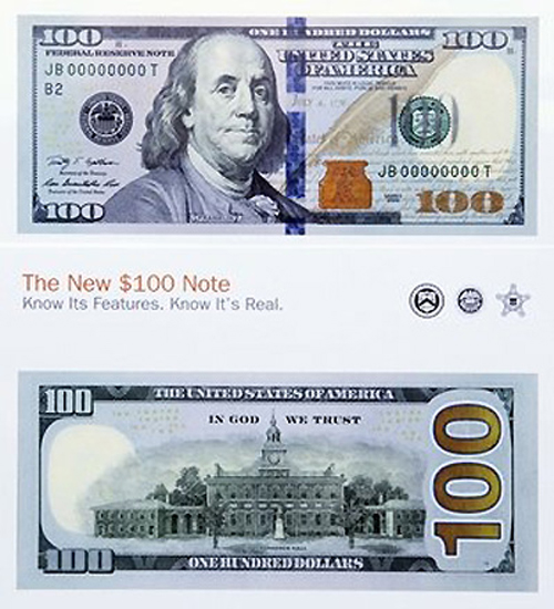 Mỹ phát hành tờ 100 USD mới