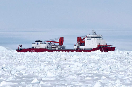 Tàu Tuyết Long bị kẹt ở Nam Cực  - Ảnh: AFP