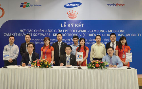 Tiếp nối những thành công của Giải pháp quản trị hệ thống phân phối trên nền tảng công nghệ di động trên thế giới, Samsung hợp tác với các đối tác để triển khai tại Việt Nam. Kinh Đô là một trong những khách hàng đầu tiên được cung cấp gói giải pháp này - Ảnh: H.T