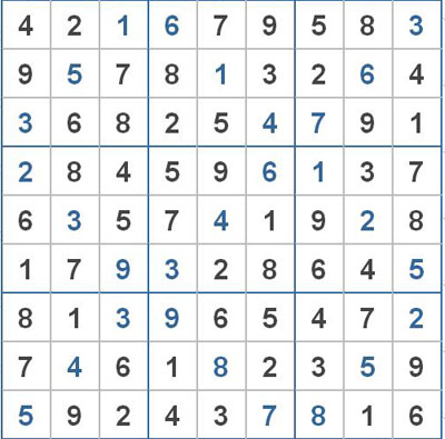 Mời các bạn thử sức với ô số Sudoku 2565 mức độ Khó 1