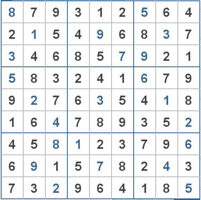 Mời các bạn thử sức với ô số Sudoku 2571 mức độ Khó 1
