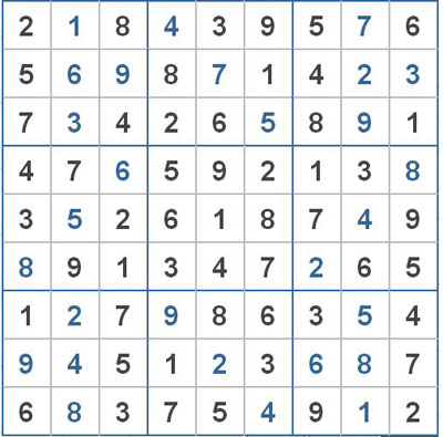 Mời các bạn thử sức với ô số Sudoku 2583 mức độ Khó
