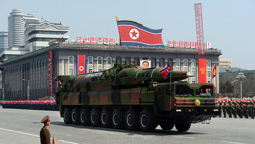 Tên lửa KN-08 của Triều Tiên - Ảnh: The Washington Post