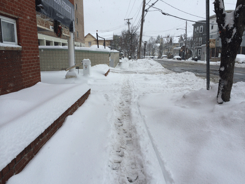 Ở vùng Boston, Đông Bắc nước Mỹ (cách không xa biên giới Canada), trong  mùa Đông, nhiệt độ thường xuyên xuống -5, -7 độ C, có những đợt lạnh sâu có thể xuống -20 độ C. Sau 1 đêm bão tuyết, toàn bộ đường phố thay đổi, vỉa hè ngập một màu trắng xóa