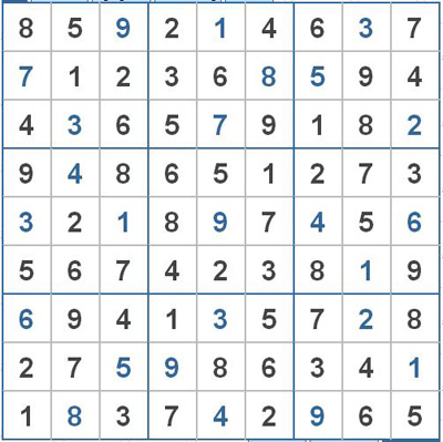 Mời các bạn thử sức với ô số Sudoku 2597 mức độ Khó