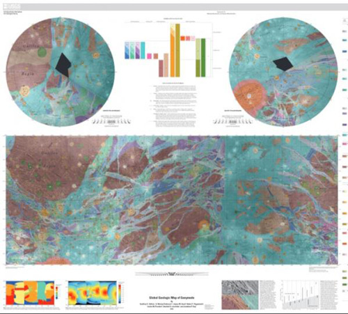 Bản đồ địa chất mặt trăng Ganymede - Ảnh: USGS