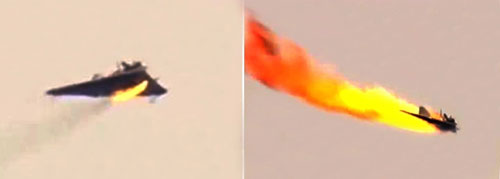 UAV do thám bị tia laser bắn hạ - Ảnh: chụp từ clip