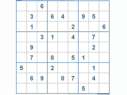 Mời các bạn thử sức với ô số Sudoku 2609 mức độ Khó
