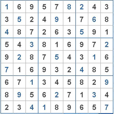 Mời các bạn thử sức với ô số Sudoku 2595 mức độ Khó 1