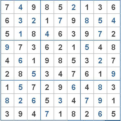 Mời các bạn thử sức với ô số Sudoku 2598 mức độ Khó 1