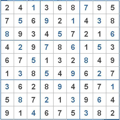 Mời các bạn thử sức với ô số Sudoku 2600 mức độ Khó 1