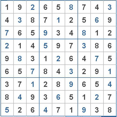 Mời các bạn thử sức với ô số Sudoku 2604 mức độ Khó 1
