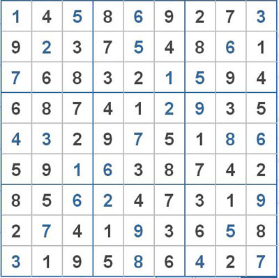 Mời các bạn thử sức với ô số Sudoku 2606 mức độ Khó 1